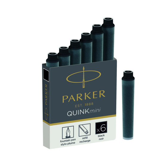Parker Ink Cartridge Quink Mini black (6 pcs)