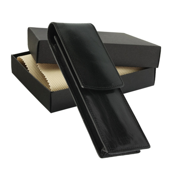  Leather case for 2 or 3 products - black