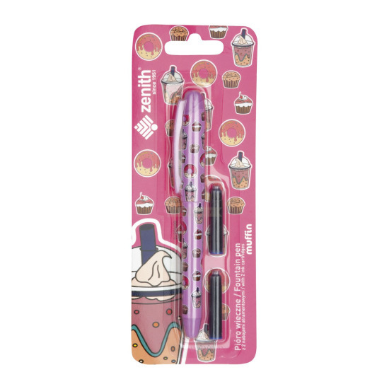 Zenith Muffin Penna Stilografica - Rosa - 2 cartucce d'inchiostro - blister 