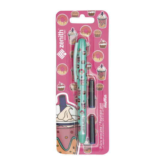 Zenith Muffin Penna Stilografica - Verde - 2 cartucce d'inchiostro - blister 