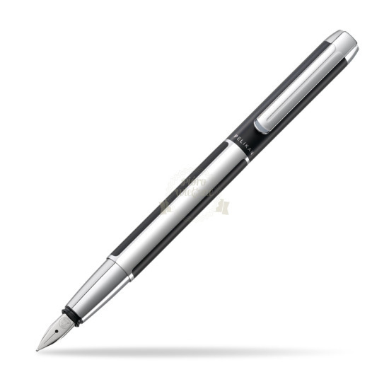 Pelikan P40 Pura Negro-Plata Pluma estilográficas