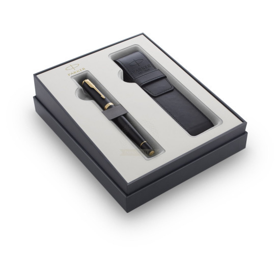 Parker Urban Muted Black GT Fountain Pen in a gift set with a case