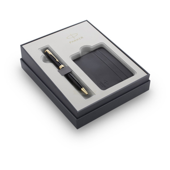 Pen Parker Sonnet Black GT Laka gift items in a set of cases for credit cards