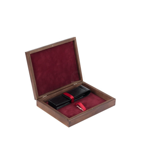 Double Wooden box maroon wenge