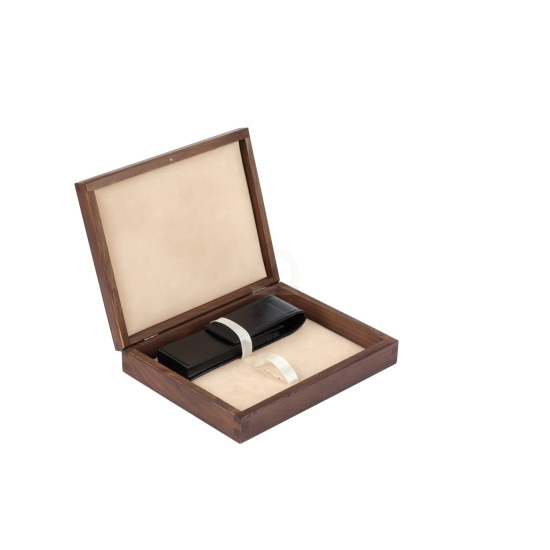 Double Wooden box ecru wenge