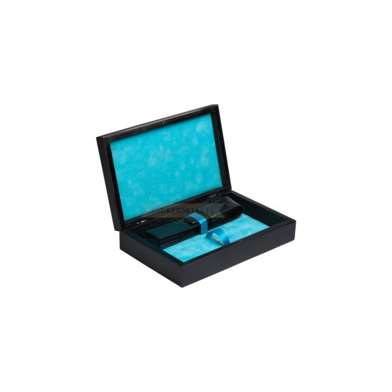 Single Wooden box turquoise black
