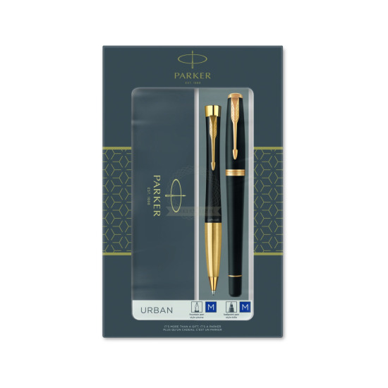 Parker Urban Muted Black GT Penna Stilografica + Penna Pen in a Gift Box