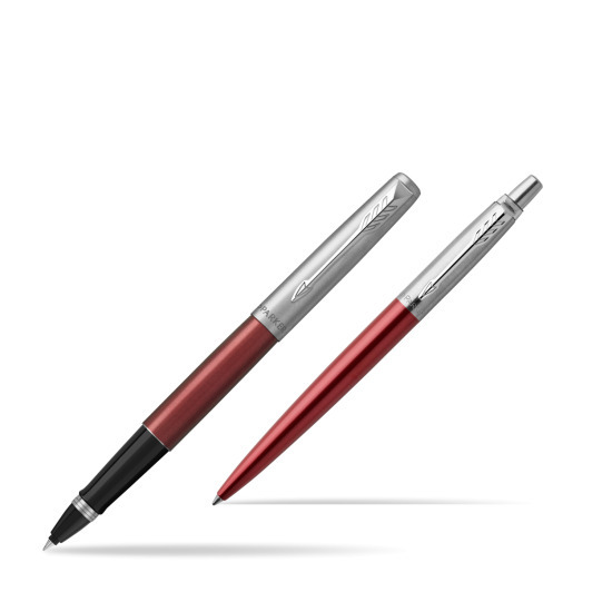 Parker Jotter Kensington Red CT Rollerball Pen + Ballpoint Pen in a Gift Box