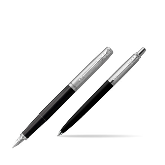 Parker Jotter Originals Black CT Fountain Pen + Ballpoint Pen in a Gift Box