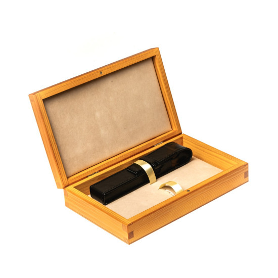 Wooden box Honey Single Ecru with pen pouch