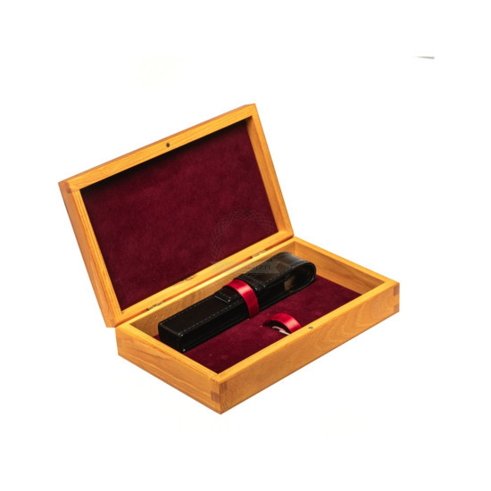 Wooden box Honey Single Bordo with pen pouch