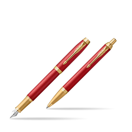Parker IM Premium Red GT Stylo-plume + Stylo-bille in a Gift Box