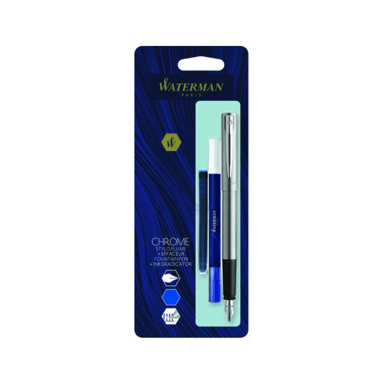 Waterman Penna Stilografica set Allure Chrome CT + Eraser