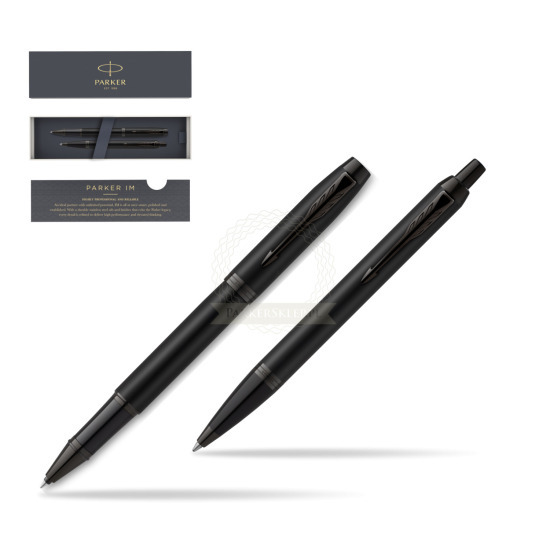 Parker Rollerball + Ballpoint Pen Gift Set IM Achromatic Black