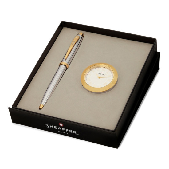 Sheaffer 100 Chrome GT Ballpen - Gift Set with watch
