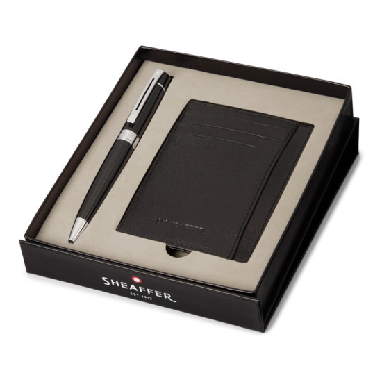 Sheaffer 300 Black Laquer CT Gift Set  - Ballpen with Black Case