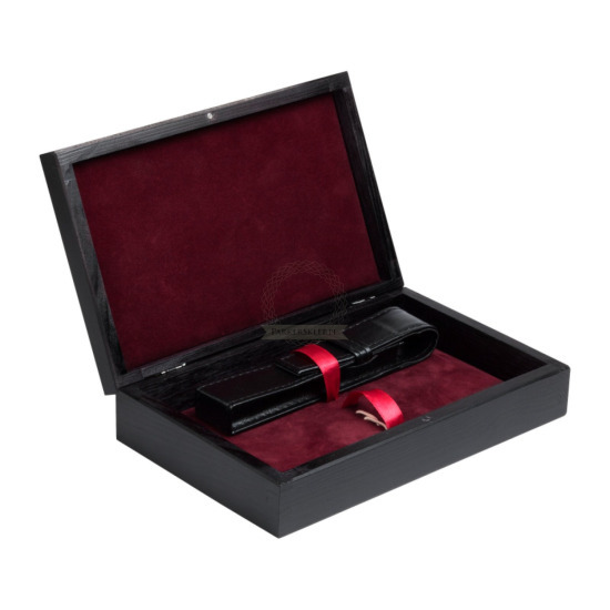 Double Wooden Box Black Maroon