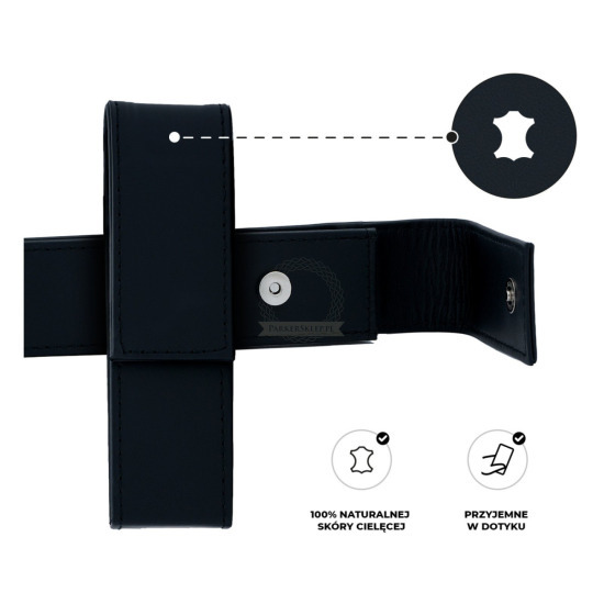 Exclusive Calf Leather Case for 1 or 2 Items in Black
