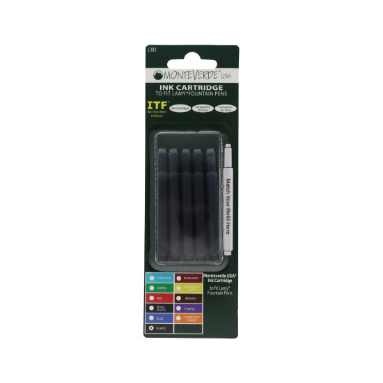 Monteverde Blue Black Cartidge 5 pcs - fit to Lamy