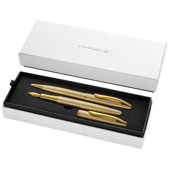 Pelikan Jazz Noble Elegance Gold GT Fountain pen + Ballpen Set