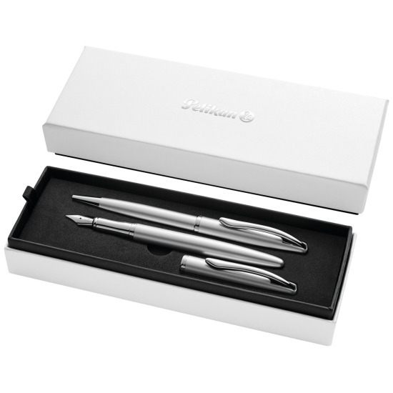 Pelikan Jazz Noble Elegance Silver Fountain pen + Ballpen Set