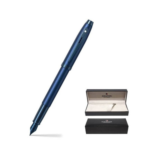 Sheaffer 100 Blu Satinato PVD Fountainpen