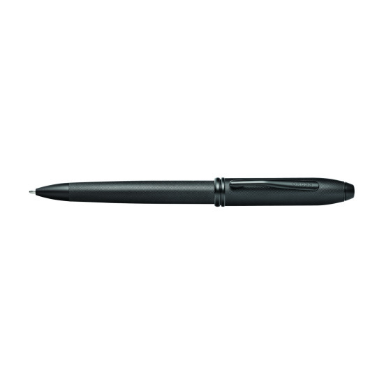 Cross Townsend Ballpoint Pen in Matte Black PVD Finish with a Knurled Pattern