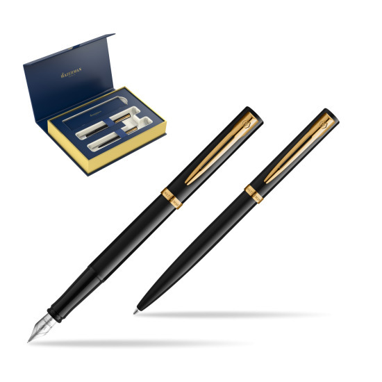Set de regalo pluma estilográfica + bolígrafo Waterman IMPRESSION negro GT 