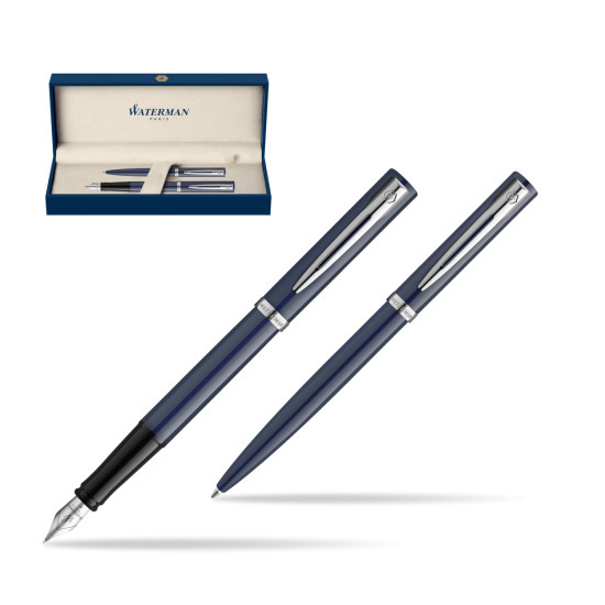 Waterman IMPRESSION Gift Set Fountain Pen + Ballpoint Pen Navy Blue CT