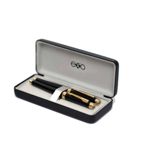 EXO Segitta Black GT Fountain + Rollerball pen gift set