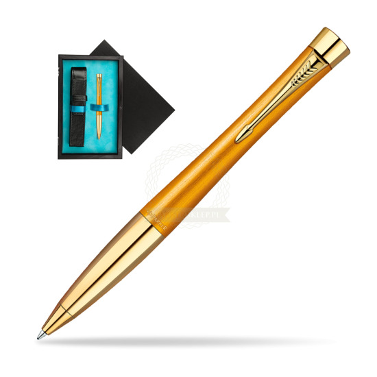 Parker Urban Premium 125 Gold GT Ballpoint Pen in single wooden box Black Single Turquoise