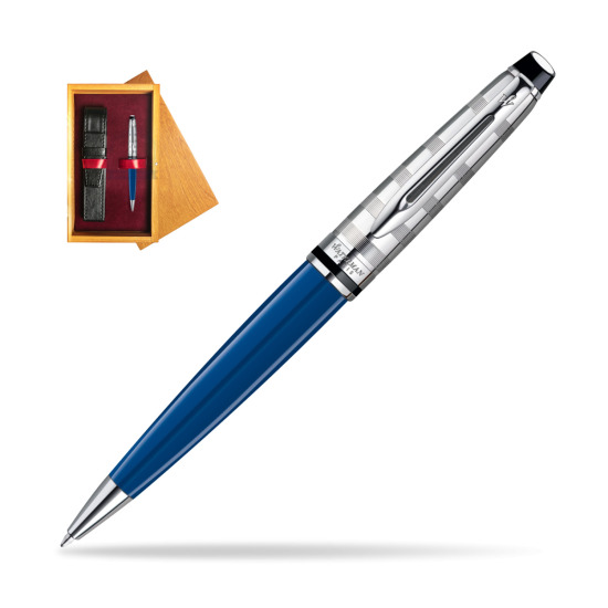 Waterman Expert Deluxe Blue Obsession Ballpoint Pen in single wooden box Honey Single Maroon
