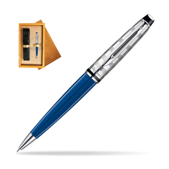 Waterman Expert Deluxe Blue Obsession Ballpoint Pen in single wooden box Honey Single Ecru