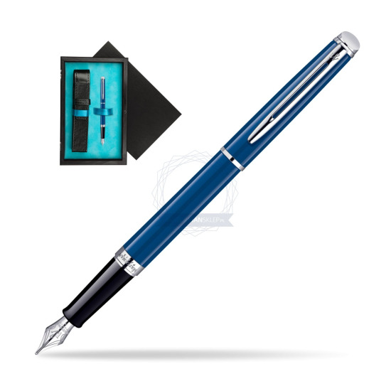 Waterman Hémisphère Blue Obsession CT Fountain pen in single wooden box Black Single Turquoise