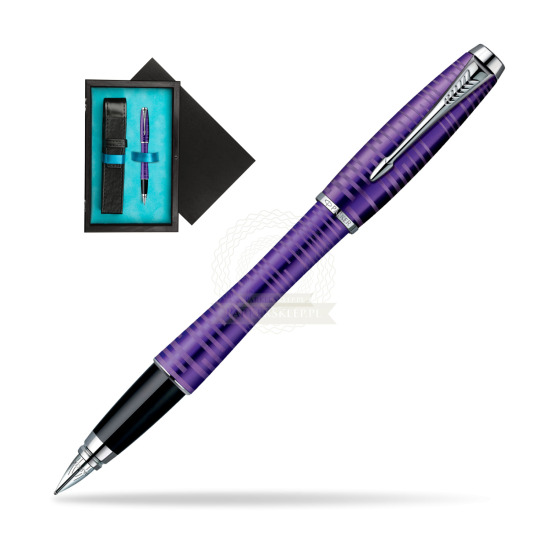Parker Urban Premium Vacumatic Amethyst Pearl CT Penna Stilografica in single wooden box Black Single Turquoise