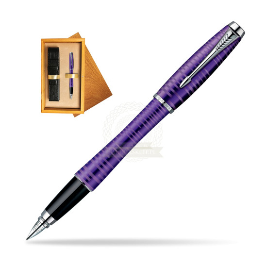 Parker Urban Premium Vacumatic Amethyst Pearl CT Penna Stilografica in single wooden box Honey Single Ecru