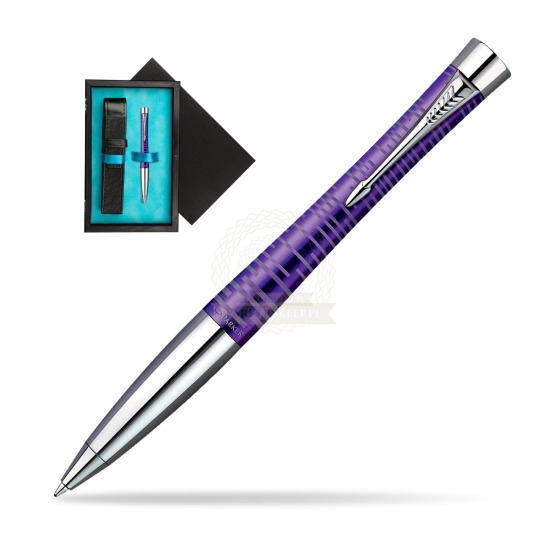 Parker Urban Premium Vacumatic Amethyst Pearl CT Kugelschreiber in single wooden box Black Single Turquoise