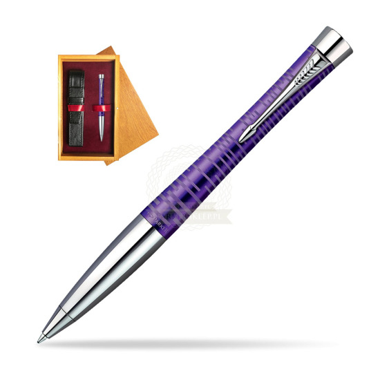 Parker Urban Premium Vacumatic Amethyst Pearl CT Kugelschreiber in single wooden box Honey Single Maroon