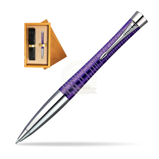 Parker Urban Premium Vacumatic Amethyst Pearl CT Kugelschreiber in single wooden box Honey Single Ecru