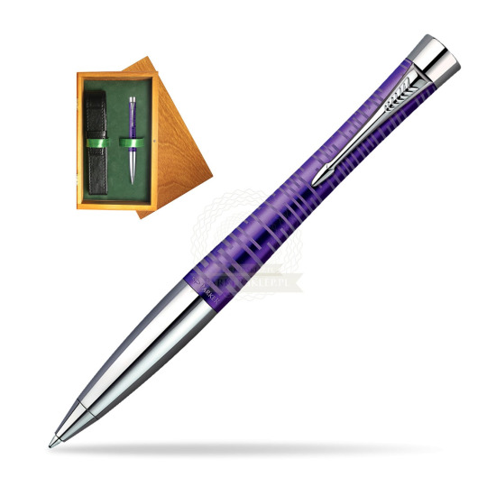 Parker Urban Premium Vacumatic Amethyst Pearl CT Kugelschreiber in single wooden box Honey Single Green