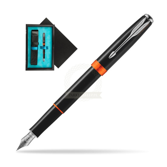 Parker Sonnet Subtle Big Red CT Penna Stilografica in single wooden box Black Single Turquoise