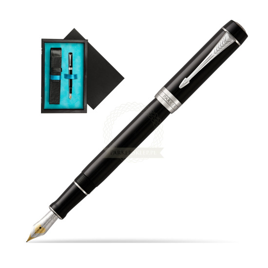 Parker Duofold Classic Black Centennial CT Fountain Pen in single wooden box Black Single Turquoise
