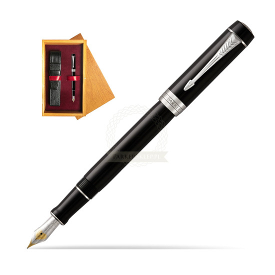 Parker Duofold Classic Black Centennial CT Fountain Pen in single wooden box Honey Single Maroon