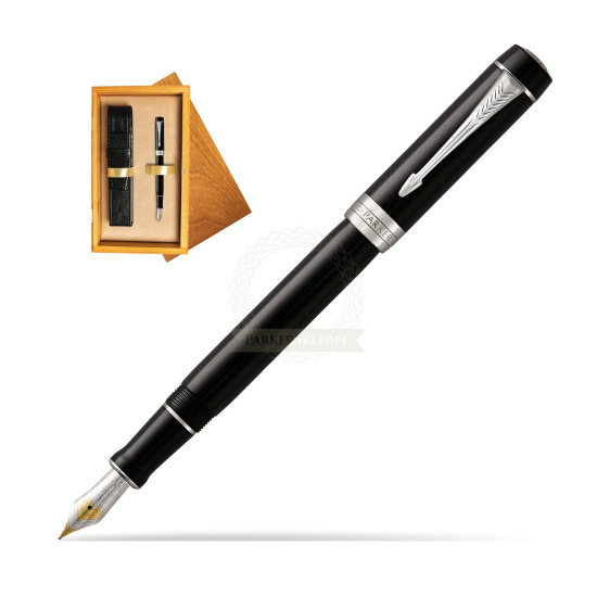 Parker Duofold Classic Black Centennial CT Fountain Pen in single wooden box Honey Single Ecru