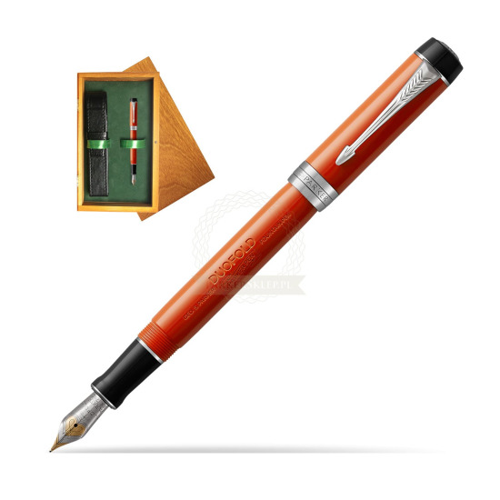 Parker Duofold Classic Big Red Vintage  CT Penna Stilografica in single wooden box Honey Single Green