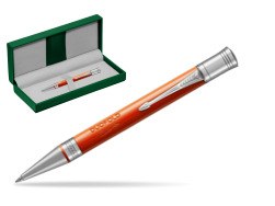 Parker Duofold Classic Big Red Vintage CT Ballpoint Pen in the green leather box