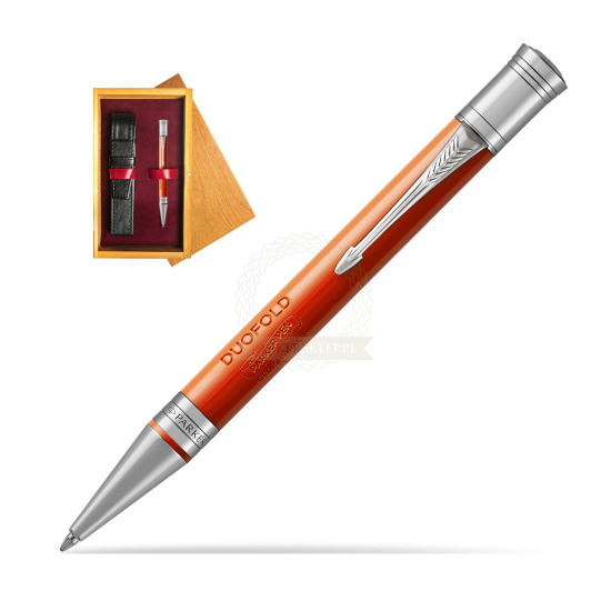 Parker Duofold Classic Big Red Vintage CT Kugelschreiber in single wooden box Honey Single Maroon