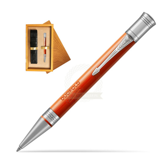 Parker Duofold Classic Big Red Vintage CT Kugelschreiber in single wooden box Honey Single Ecru