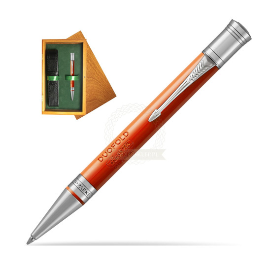 Parker Duofold Classic Big Red Vintage CT Kugelschreiber in single wooden box Honey Single Green