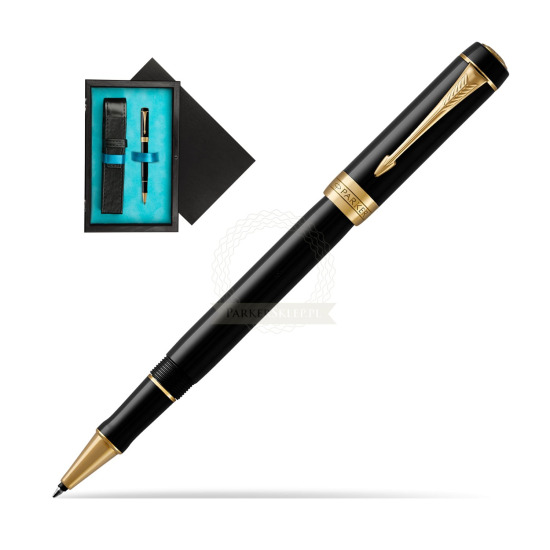 Parker Duofold Classic Black GT Rollerball Pen in single wooden box Black Single Turquoise